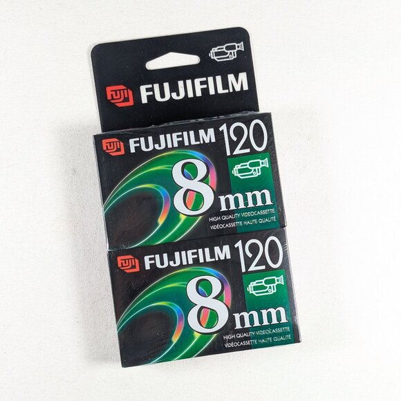 2 pack 8mm Fujifilm Camcorder tapes 120 mins videocassette NEW factory sealed - Picture 1 of 5